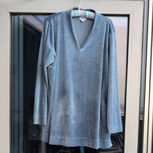 J. Jill Dusty Blue V-Neck Sweater